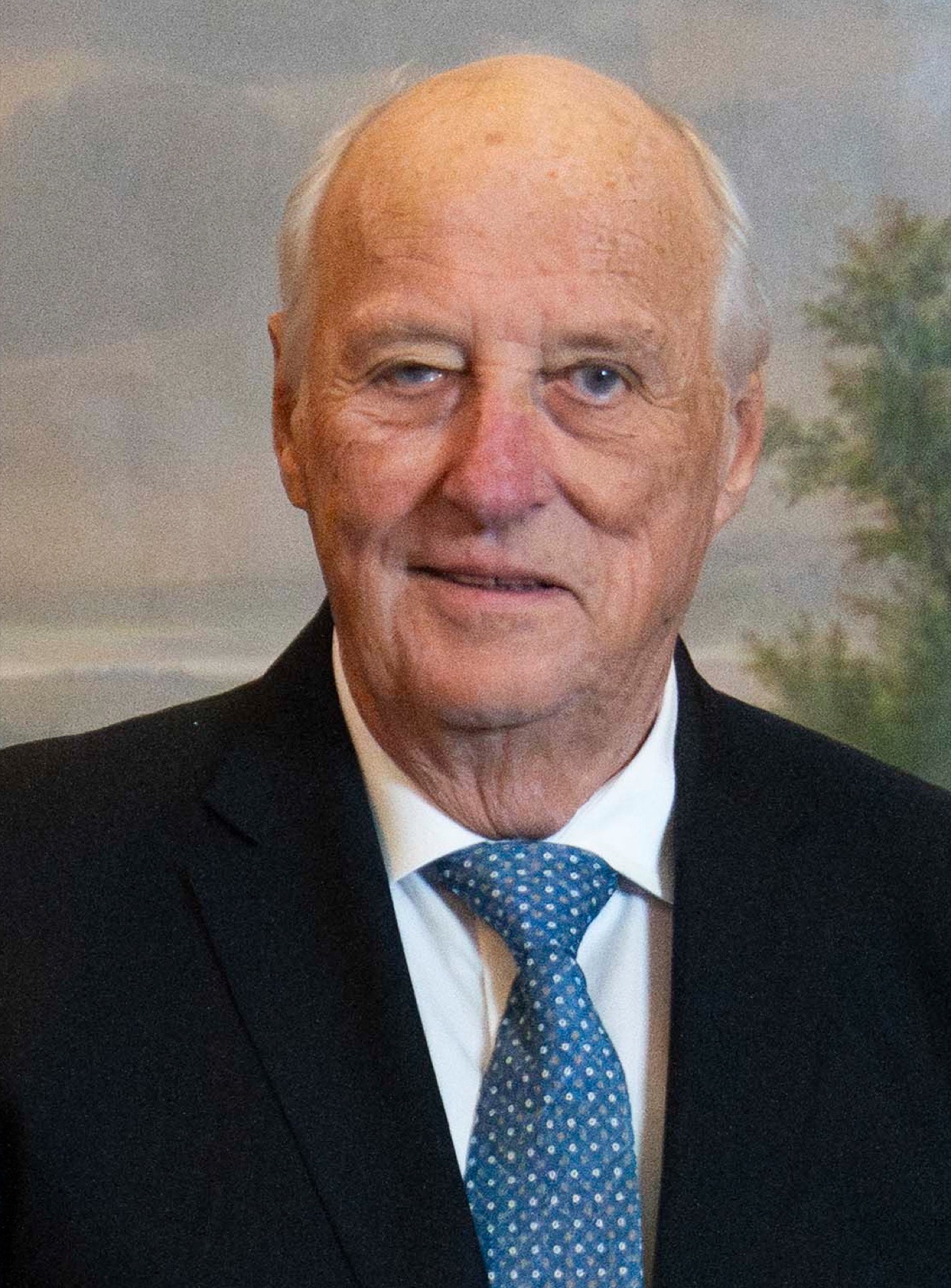 Król Harald V podczas oficjalnego spotkania