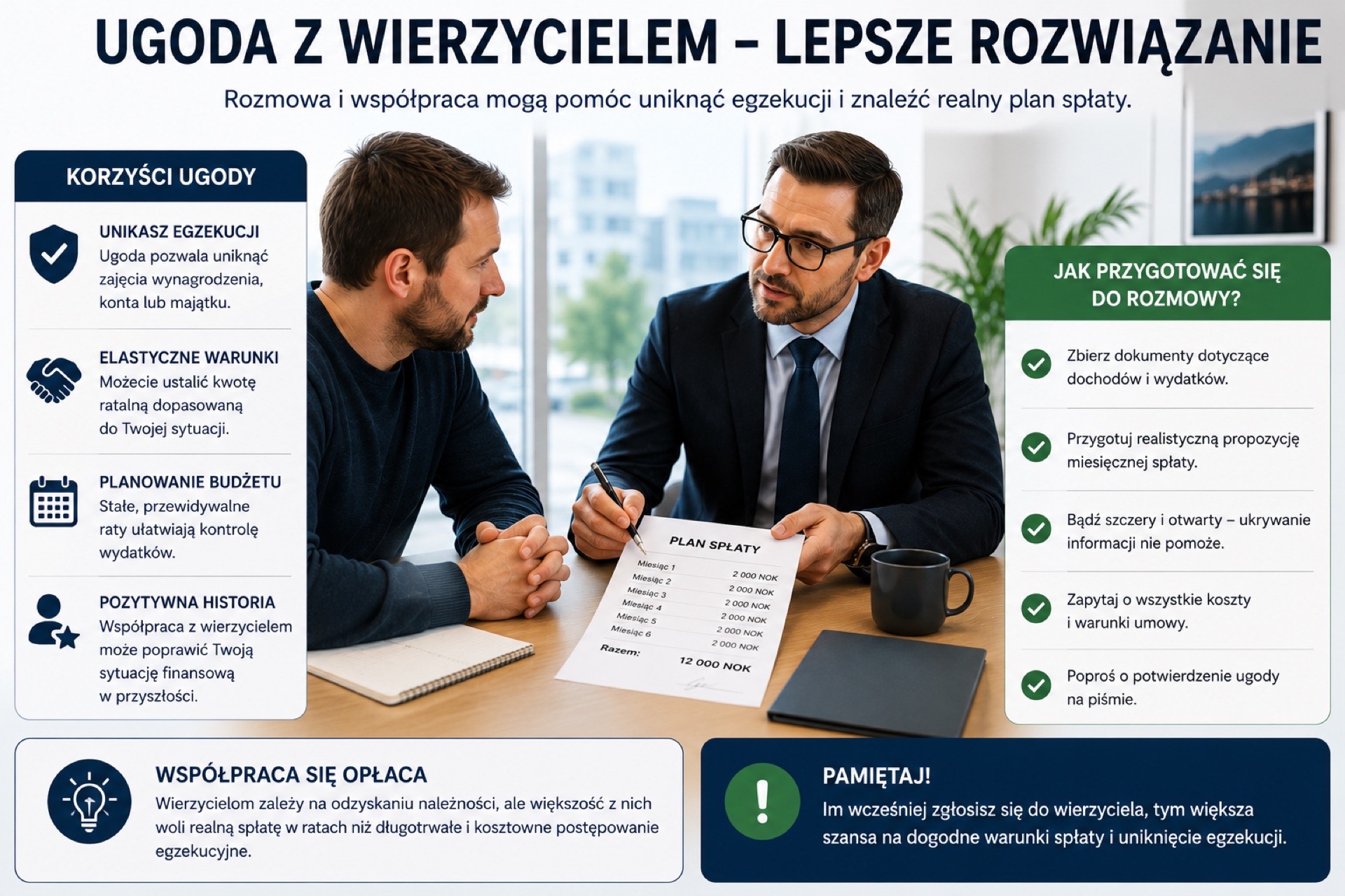 Negocjacja spłaty zadłużenia z wierzycielem w Norwegii