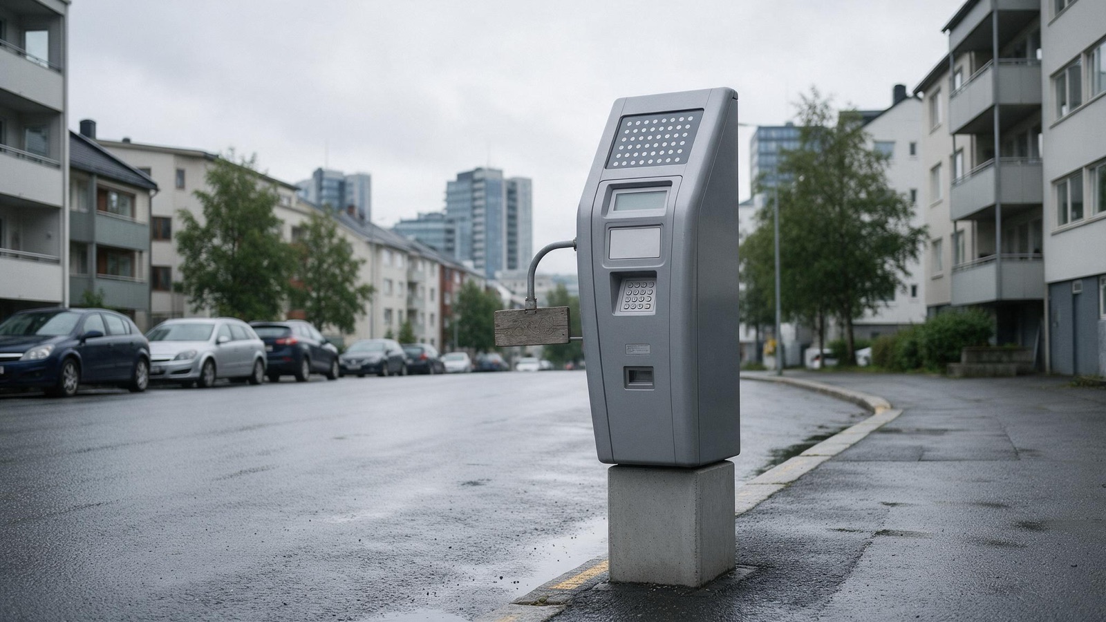 Parkomat na ulicy w norweskim mieście