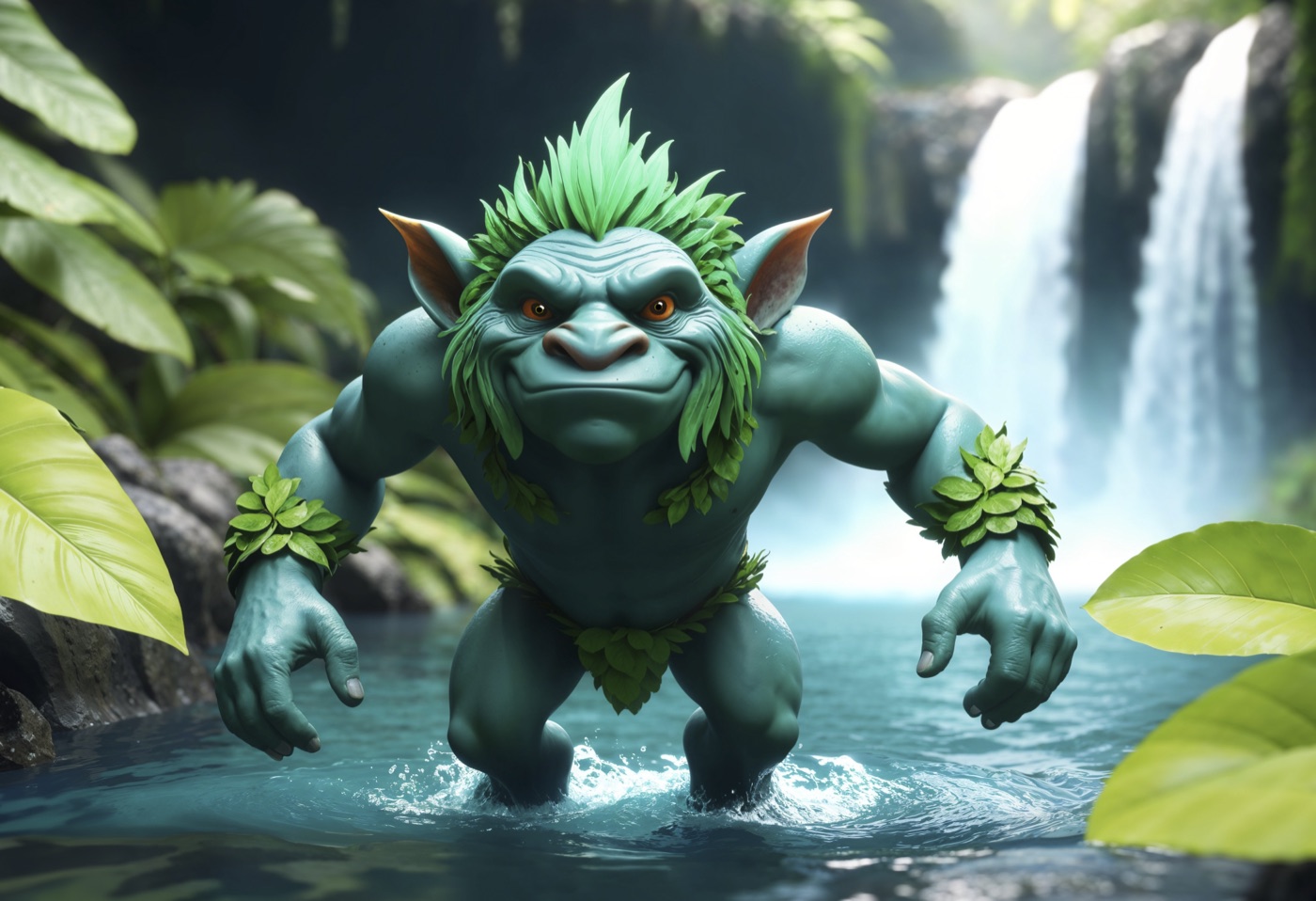 Fantasy troll stojący w lesie