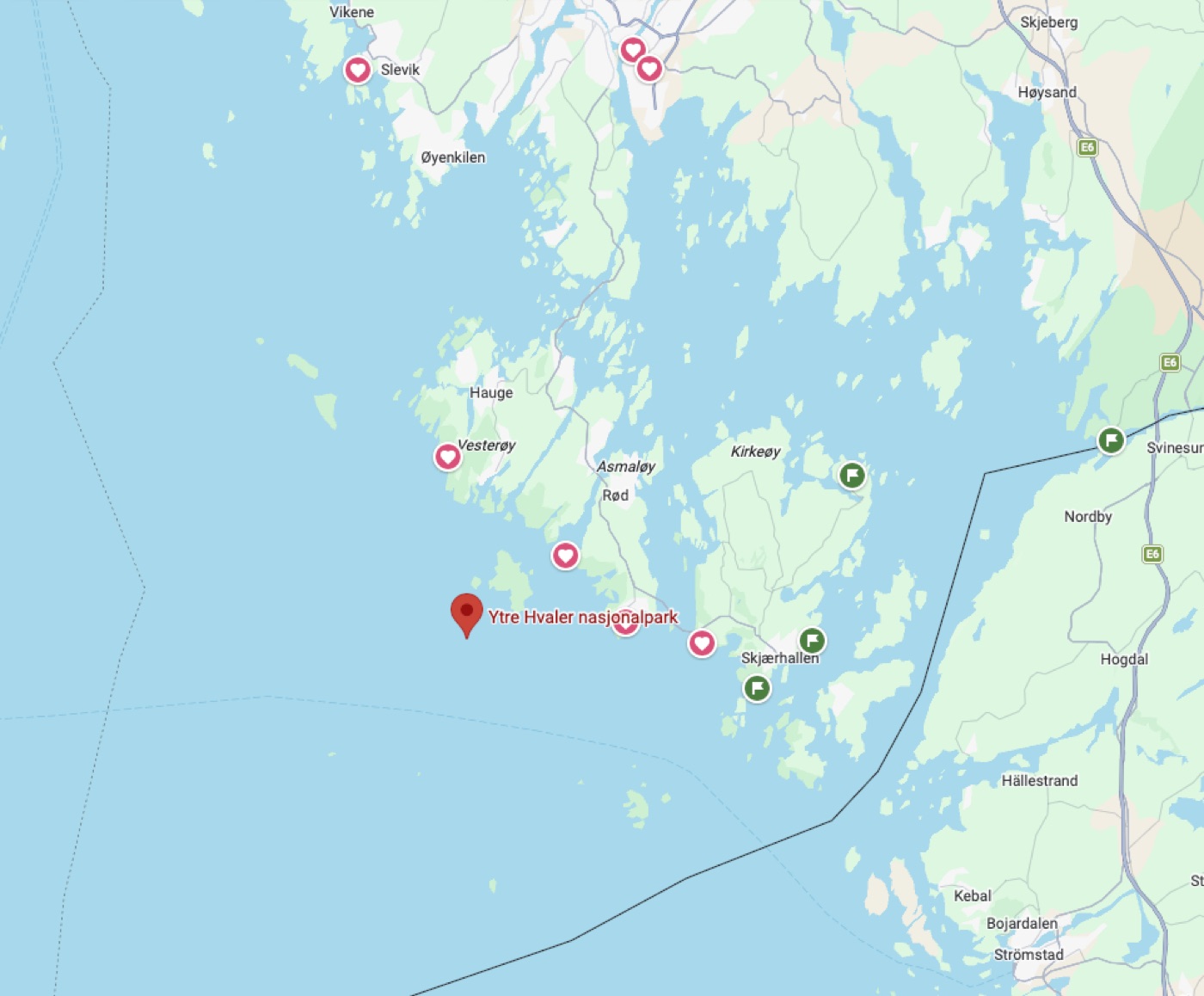Mapa archipelagu Ytre Hvaler – Google Maps